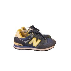 New Balance 574 Men's sneaker athletic shoes suede blue/yellow Size US 9 EU 42.5